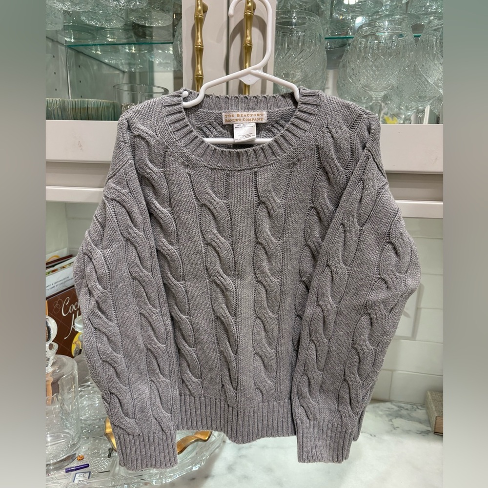 The Beaufort Bonnet Company Gray Cable Knit Sweater